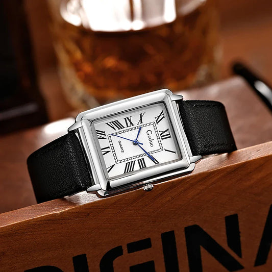 Nouvelle montre de luxe pour homme de forme rectangulaire